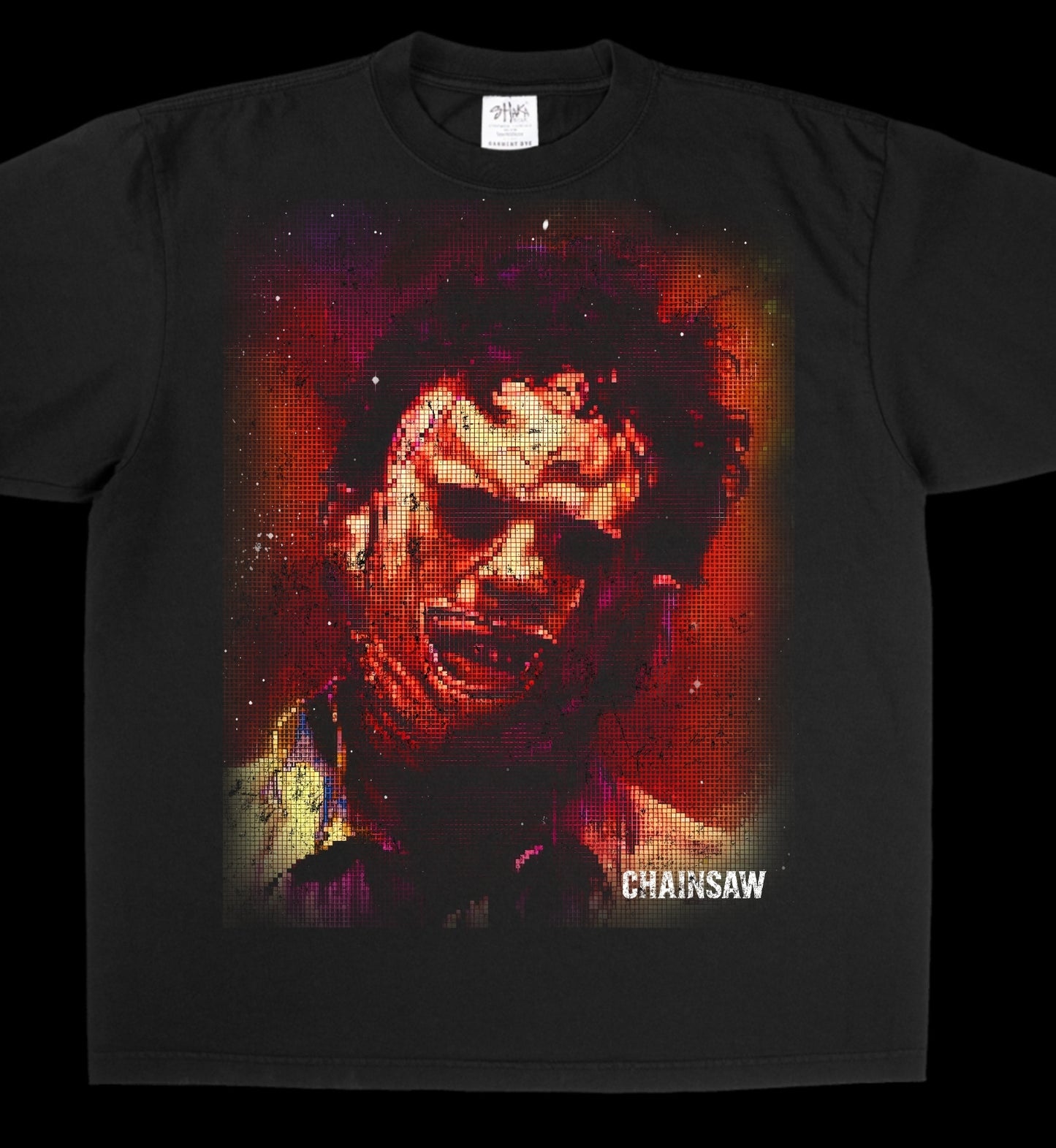 TEXAS CHAINSAW ON SHAKA HEAVYWEIGHT GARMET DYED T SHIRT "Horror"