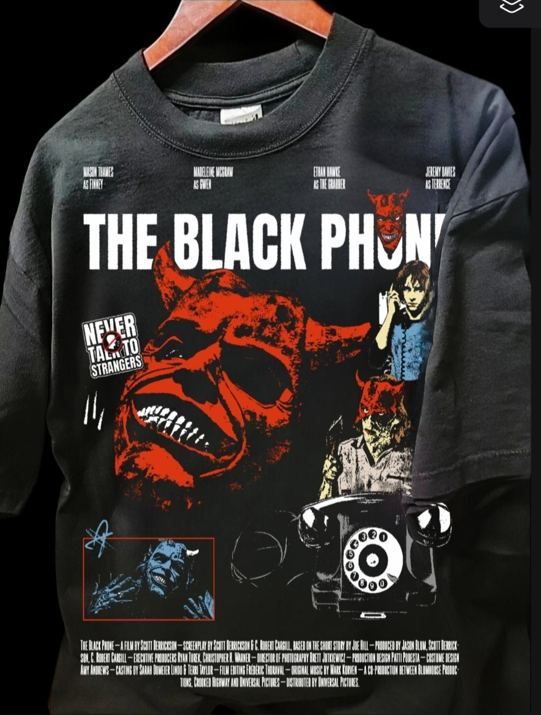 THE BLACK PHONE ON SHAKA HEAVYWEIGHT GARMET DYED T SHIRT "Horror"