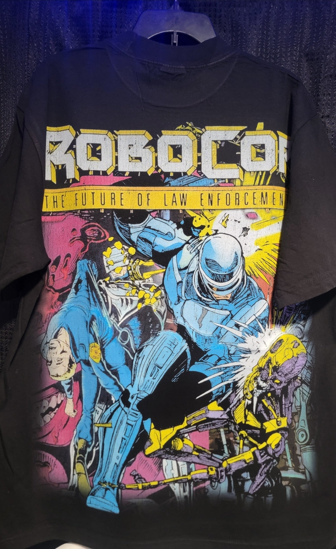 ROBOCOP ON SHAKA HEAVY GARMET DYED T SHIRT