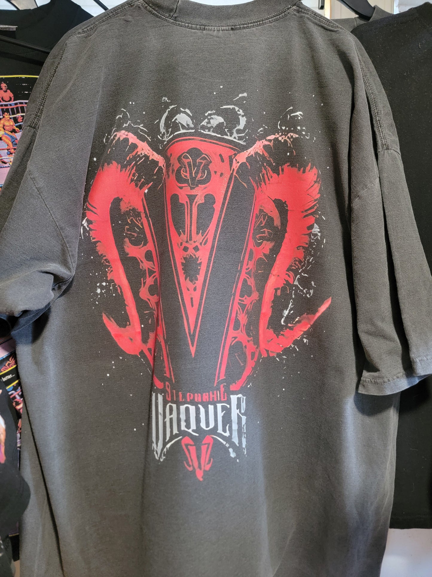 STEPHANIE VAQUER ON SHAKA HEAVYWEIGHT GARMET DYED T SHIRT (WRESTLING