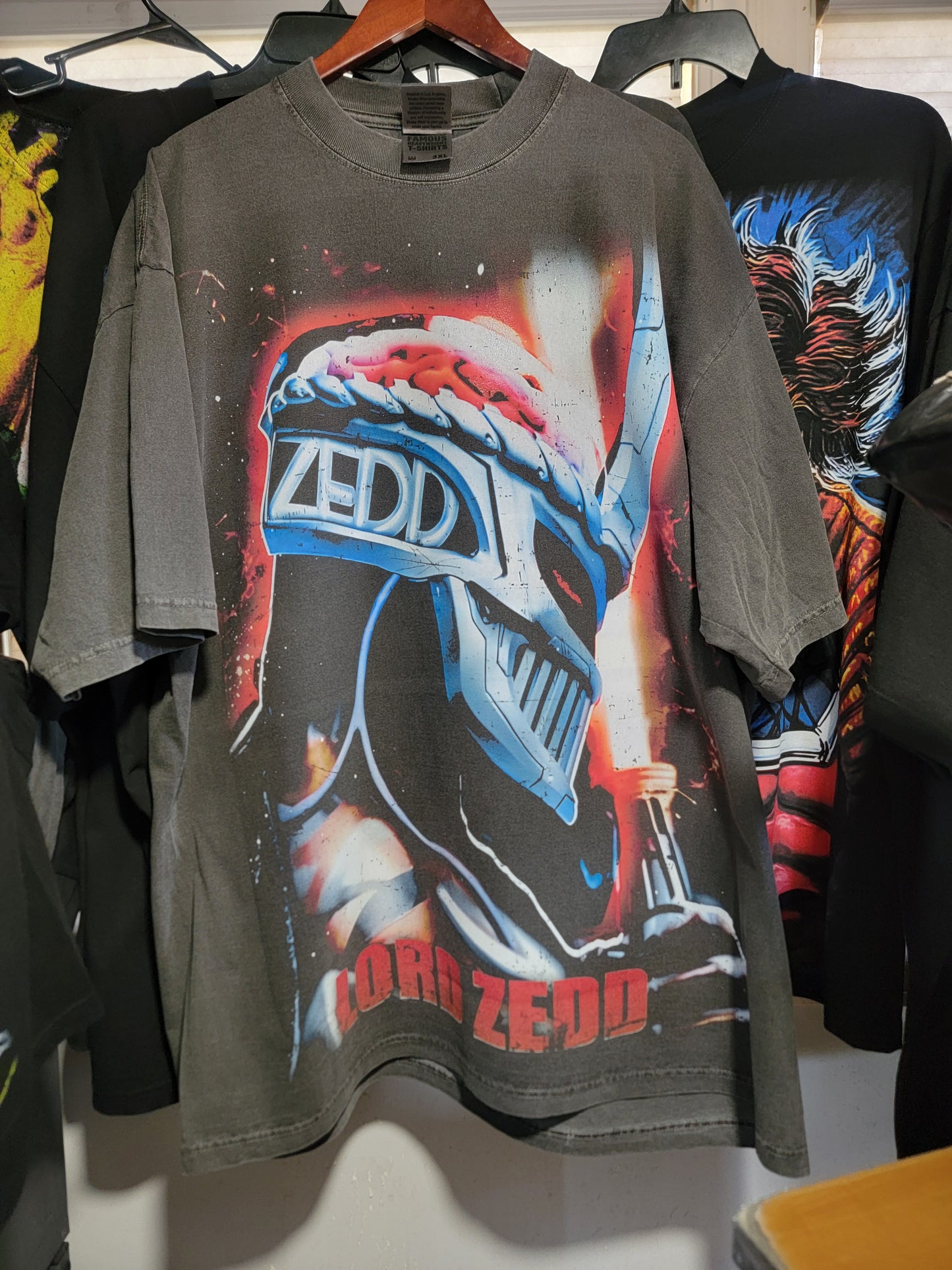 LORD ZEDD ON SHAKA HEAVYWEIGHT GARMET DYED T SHIRT ( POWER RANGERS