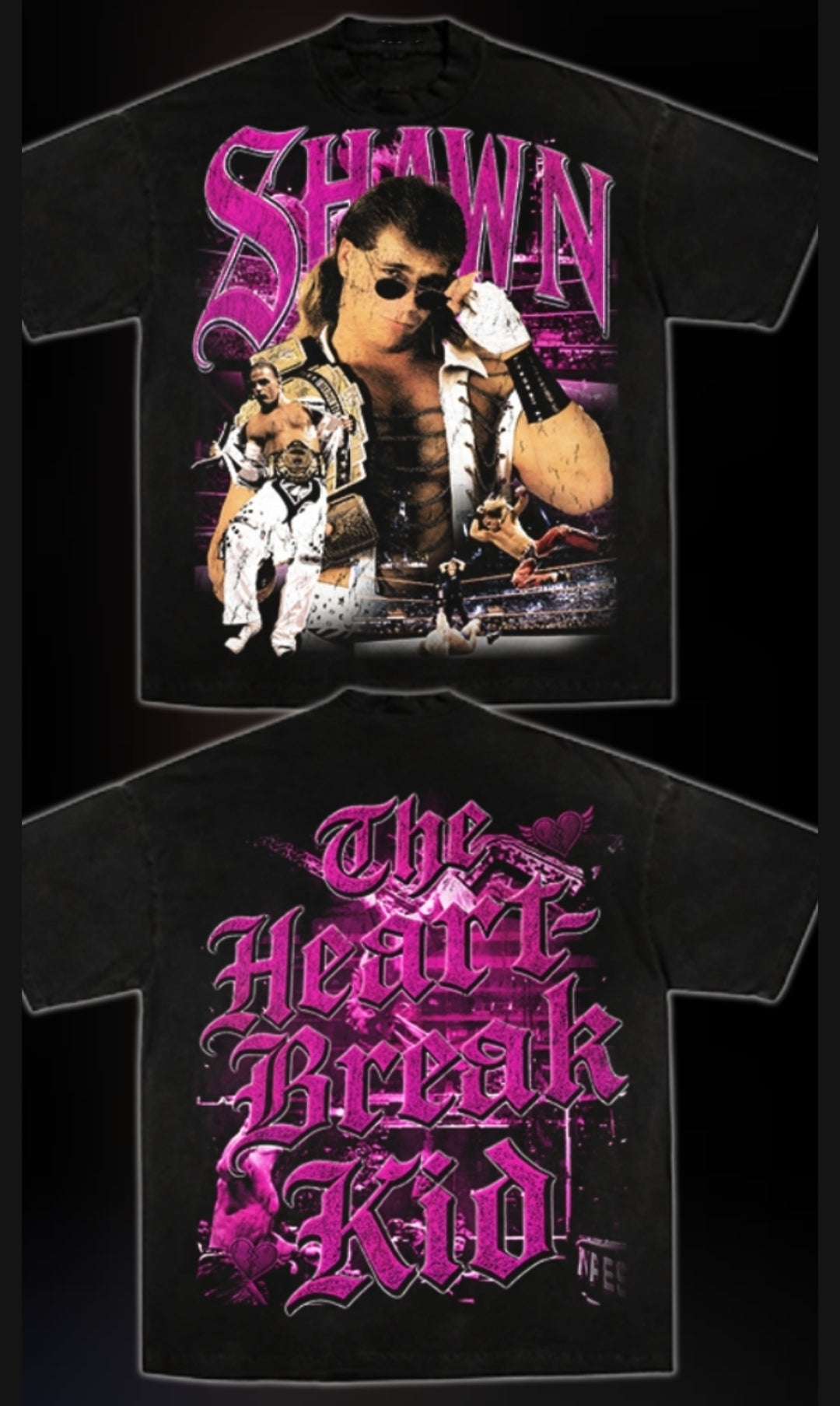 SHAWN MICHAELS ON SHAKA HEAVYWEIGHT GARMET DYED T SHIRT (Wrestling