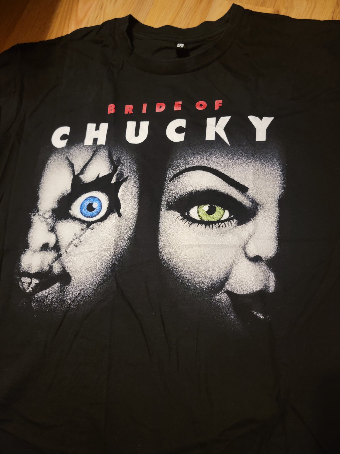 BRIDE OF CHUCKY ON SHAKA HEAVYWEIGHT GARMET DYED T SHIRT "Horror