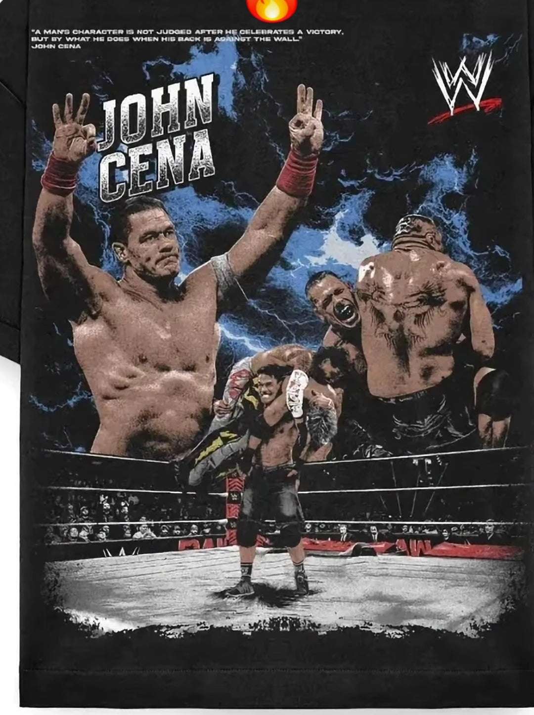 JOHN CENA ON SHAKA HEAVYWEIGHT GARMET DYED T SHIRT "MODERN" WRESTLING