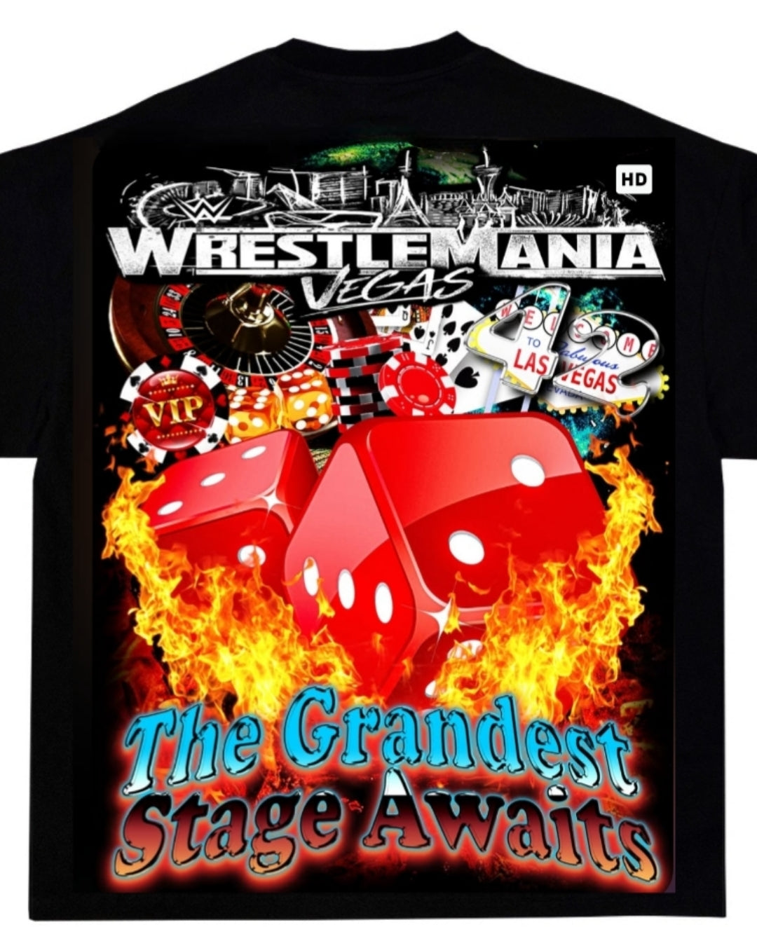 WRESTLEMANIA 42 ON SHAKA HEAVYWEIGHT GARMET DYED T SHIRT (WRESTLING