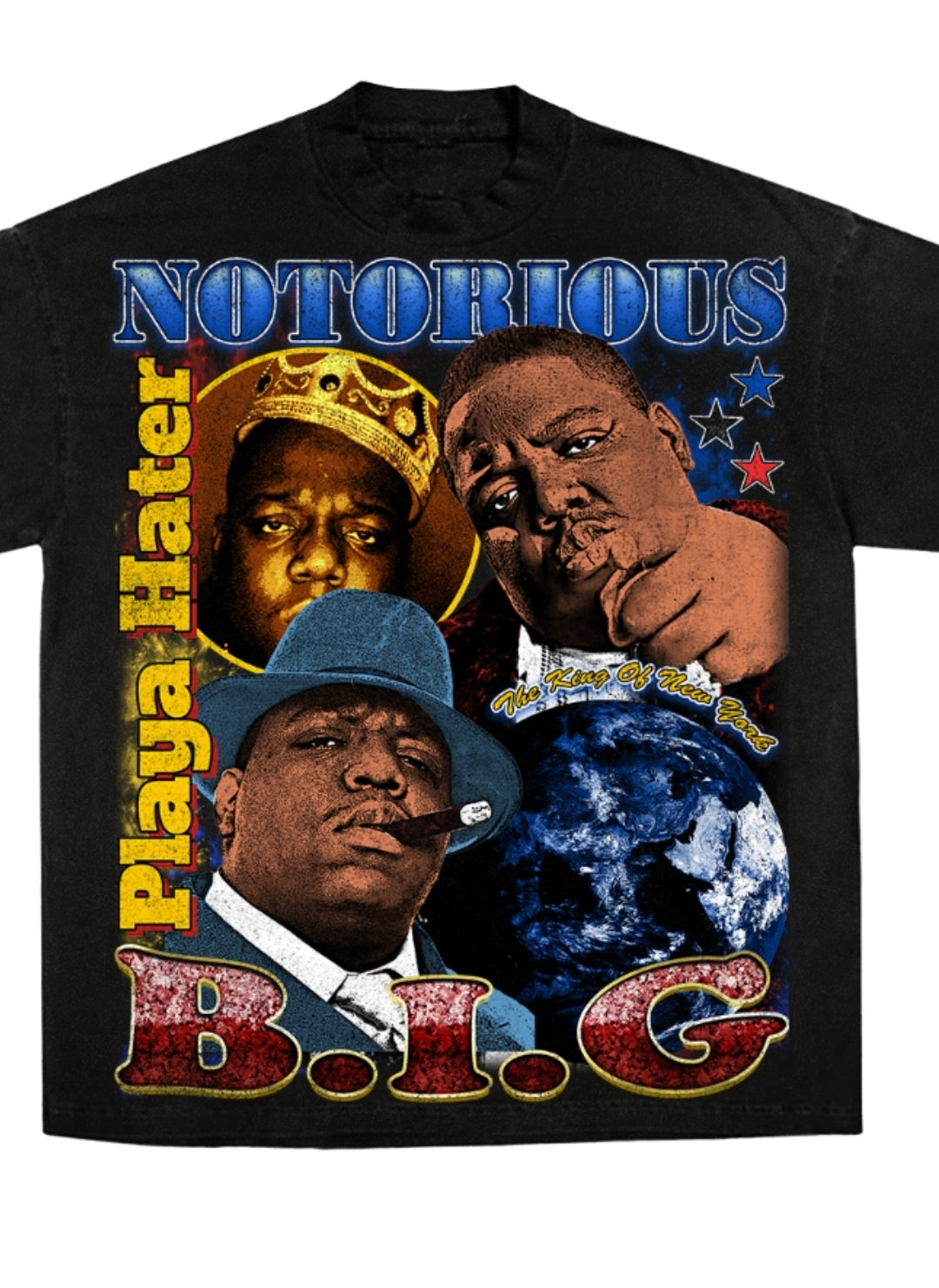 NOTORIOUS B.I.G ON SHAKA HEAVYWEIGHT GARMET DYED T SHIRT
