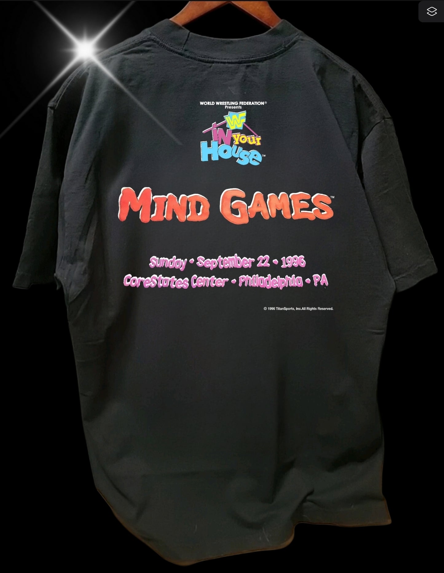 MIND GAMES WWF IN YOUR HOUSE ON SHAKA HEAVYWEIGHT GARMETDYEDTSHIRT "wrestling