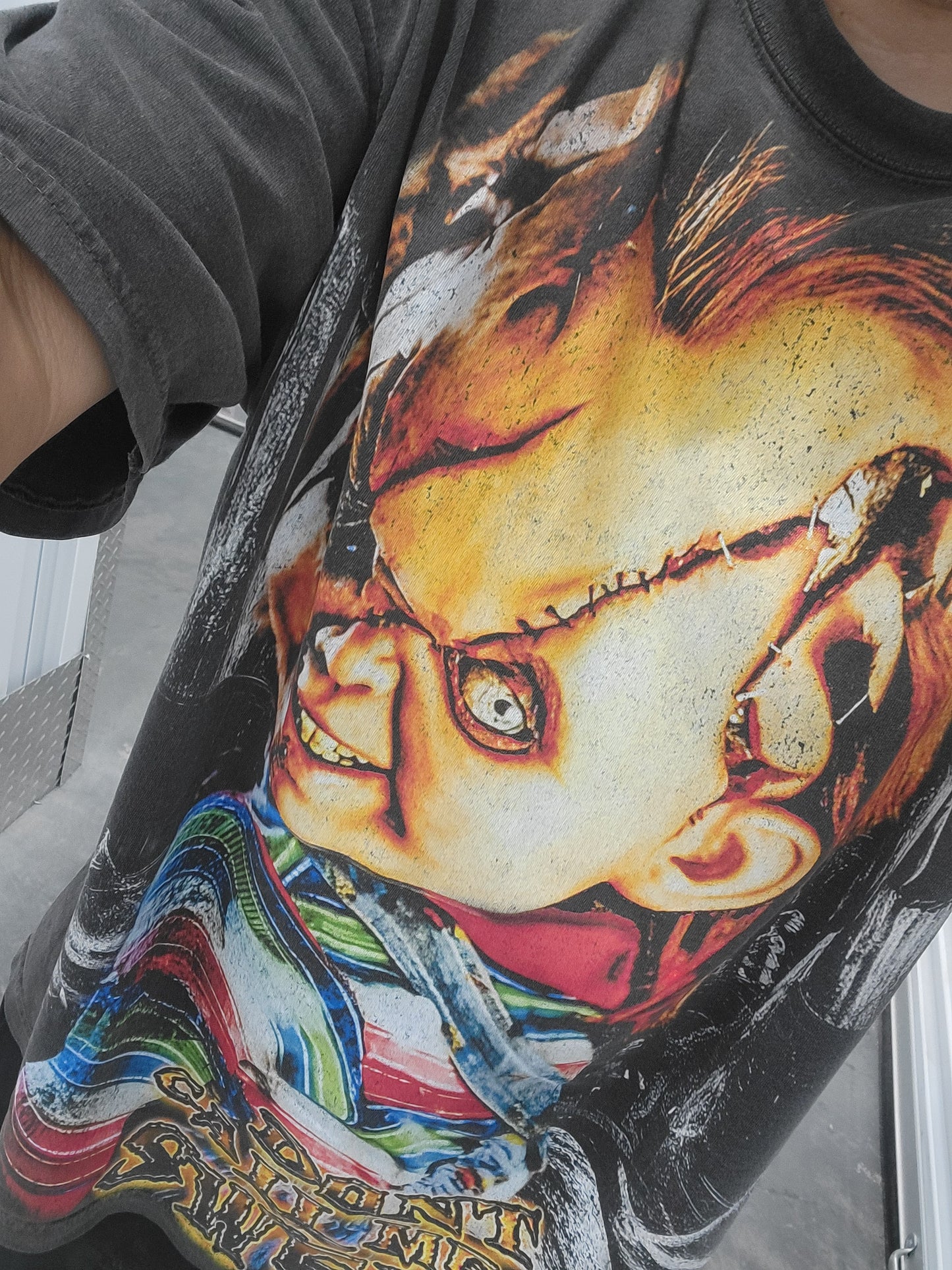 CHUCKY ON SHAKA HEAVYWEIGHT GARMET DYED T SHIRT "HORROR"