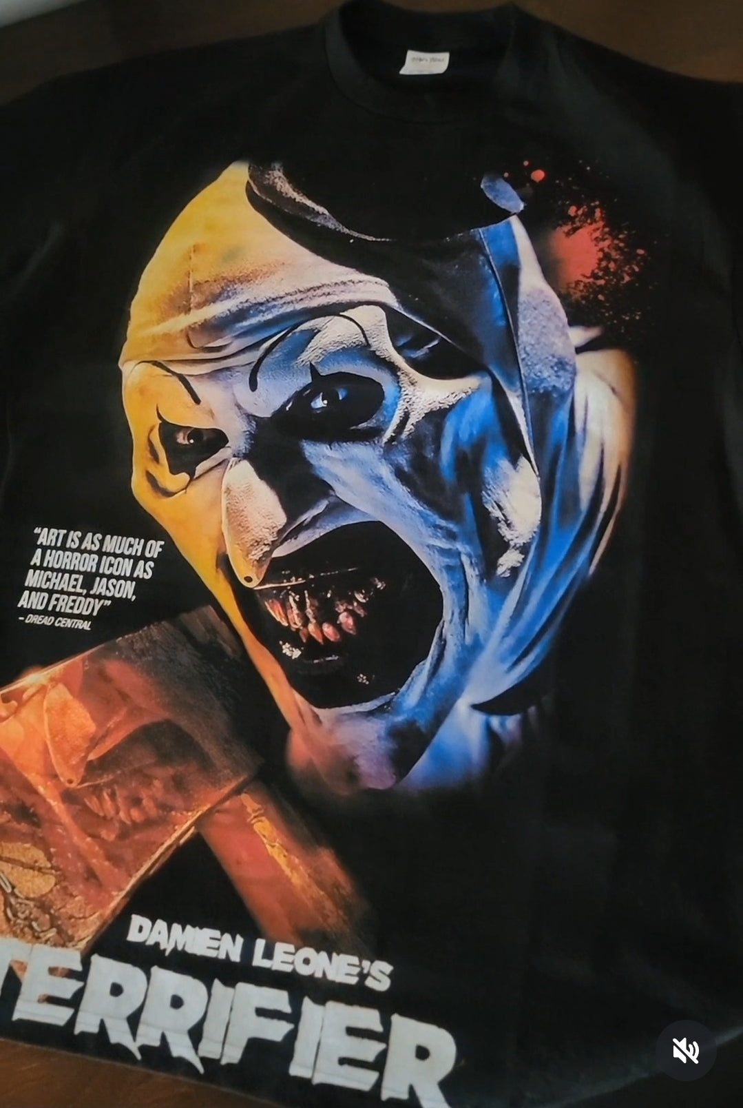 TERRIFIER ON SHAKA HEAVYWEIGHT GARMET DYED T SHIRT "HORROR"