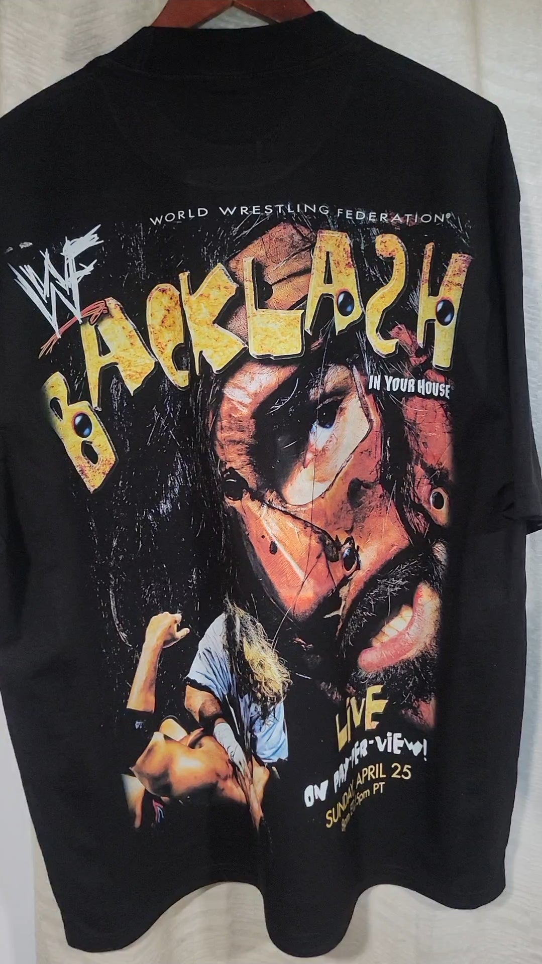 BACKLASH LIVE ON HEAVYWEIGHT GARMET DYED T SHIRT (WRESTLING