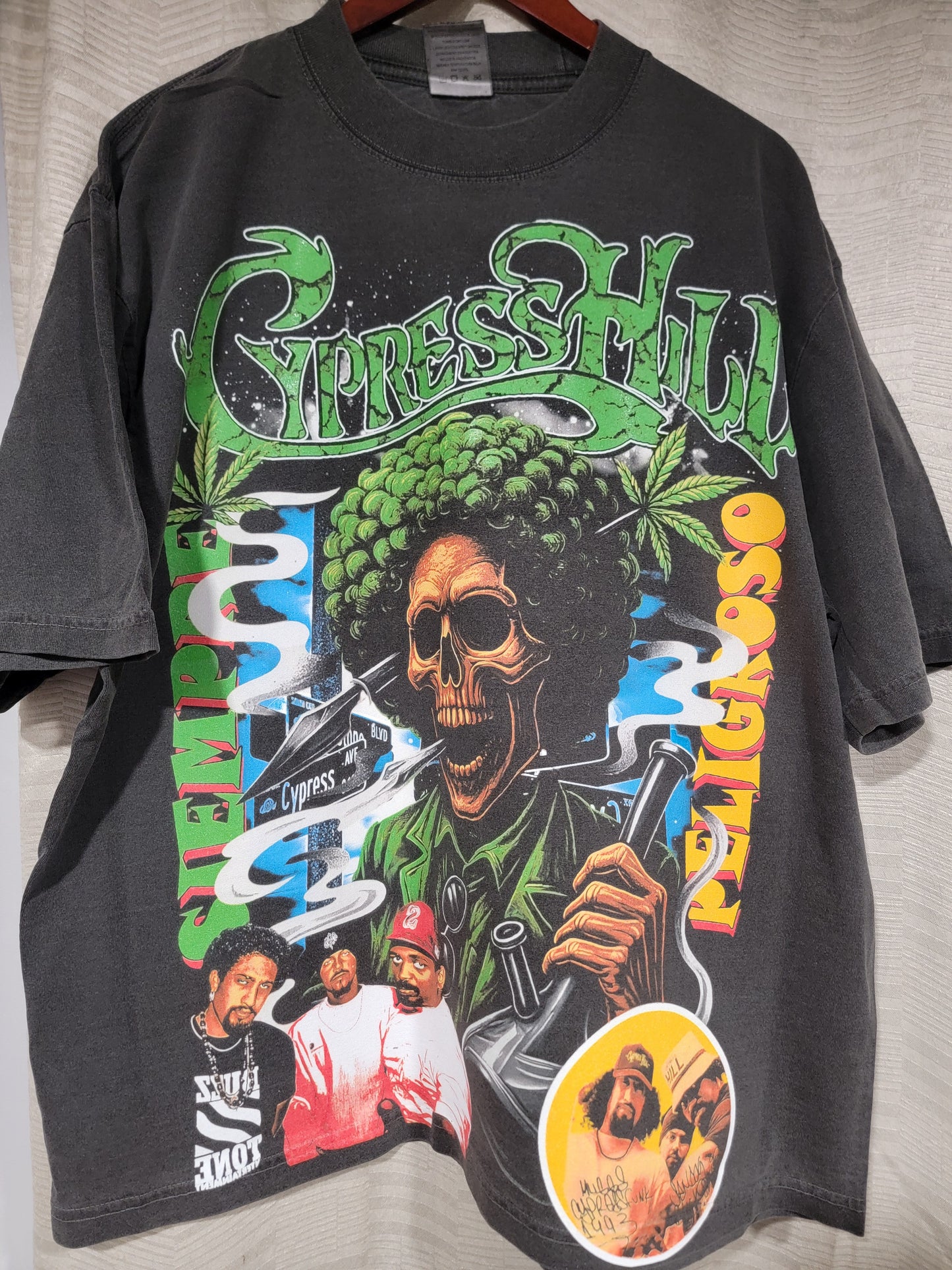 CYPRESS HILL ON SHAKA HEAVYWEIGHT GARMET DYED T SHIRT