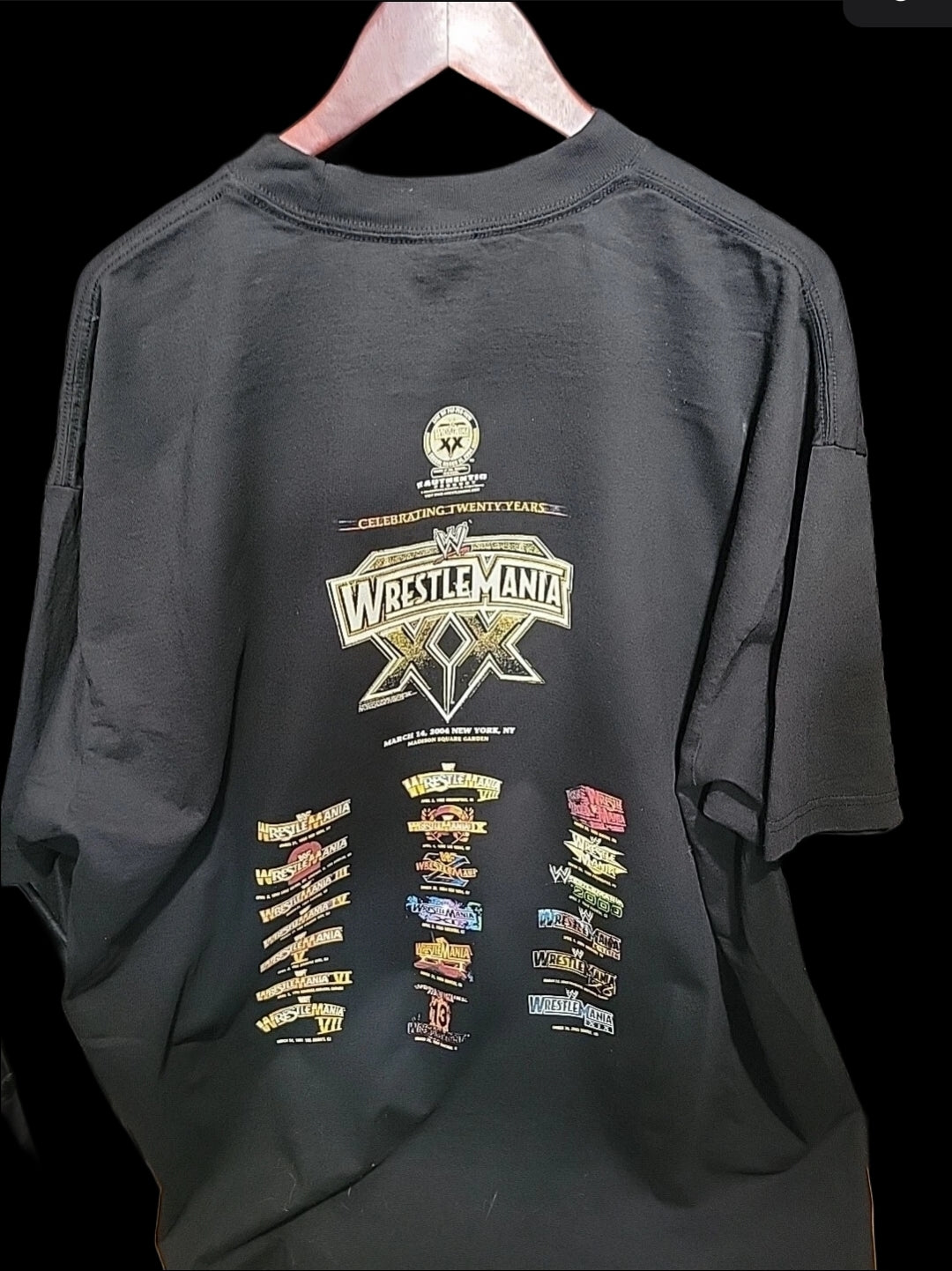 WRESTLEMANIA XX ON SHAKA HEAVYWEIGHT GARMET DYED T SHIRT WRESTLING