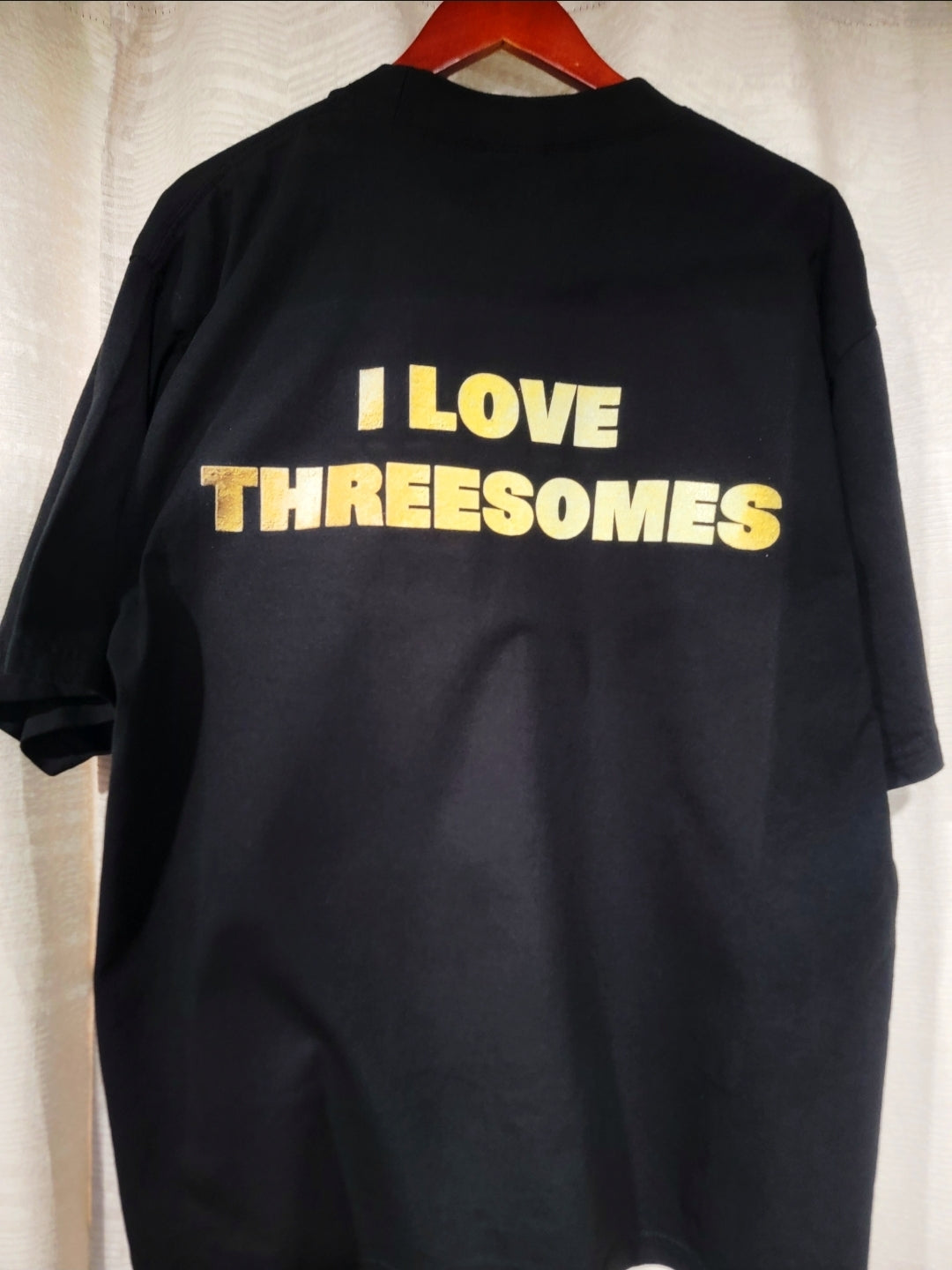 WWE/ECW "I Love Threesomes" ON SHAKA HEAVY GARMET DYED T"WRESTLING (reprint