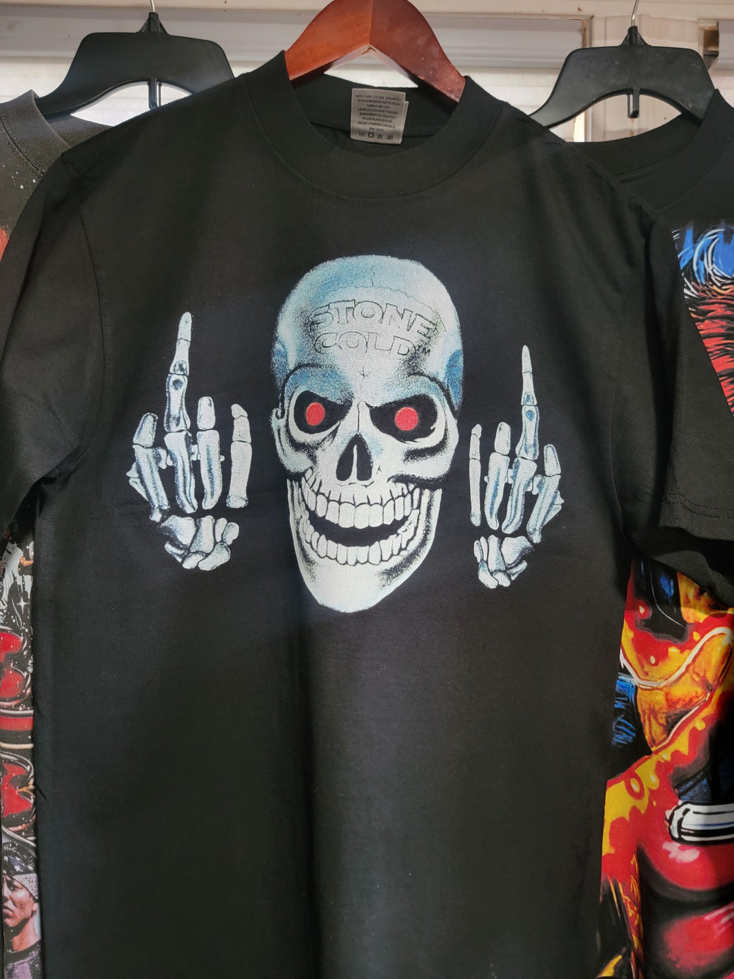 STONE COLD ON HEAVYWEIGHT GARMET DYED T SHIRT (WRESTLING