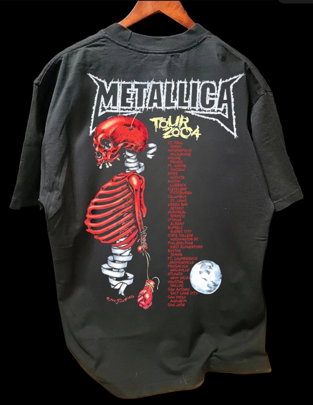 METALLICA 2004 TOUR ON SHAKA HEAVYWEIGHT GARMET DYED T SHIRT