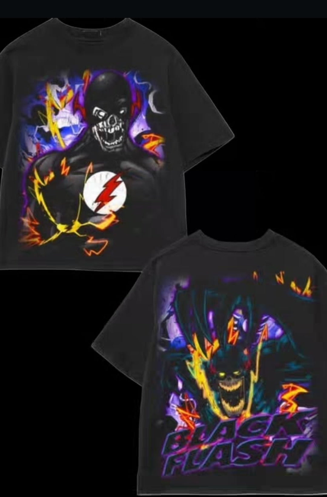 BLACK FLASH ON SHAKA HEAVYWEIGHT GARMET DYED T SHIRT