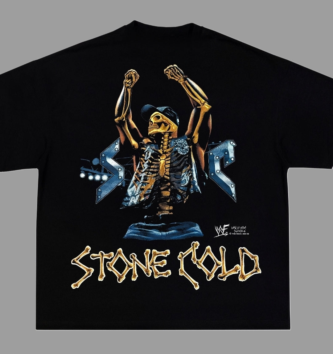 STONE COLD X-RAY SHIRT ON SHAKA HEAVYWEIGHT GARMET DYED T SHIRT WRESTLING