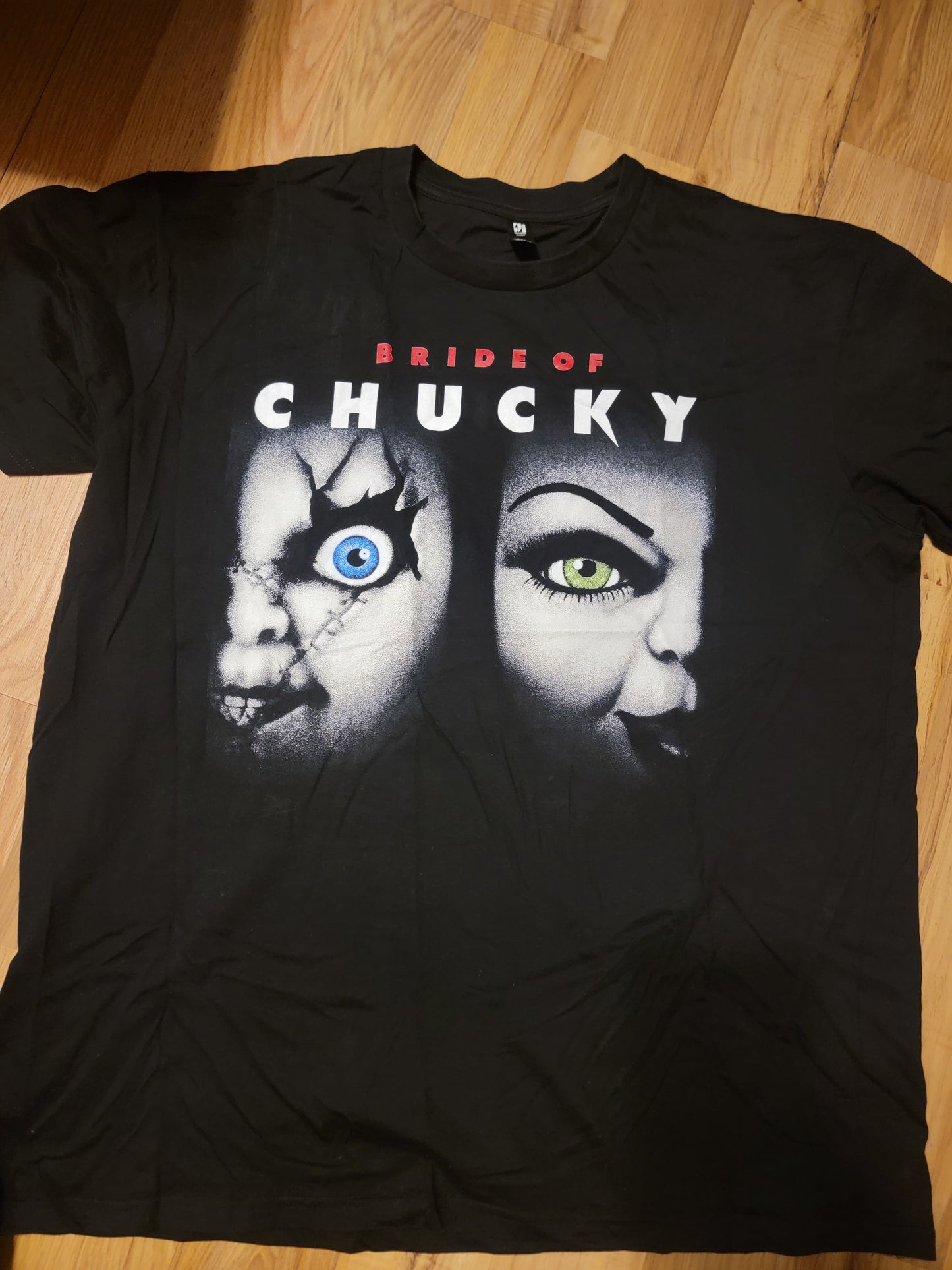 BRIDE OF CHUCKY ON SHAKA HEAVYWEIGHT GARMET DYED T SHIRT "Horror