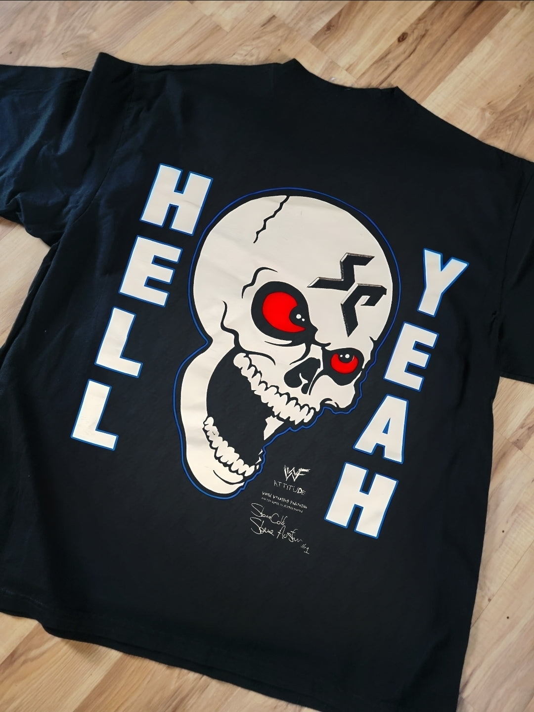 STONE COLD WANNA RAISE SOME HELL ON SHAKA HEAVYWEIGHT GARMET DYED T SHIRT (Wrestling