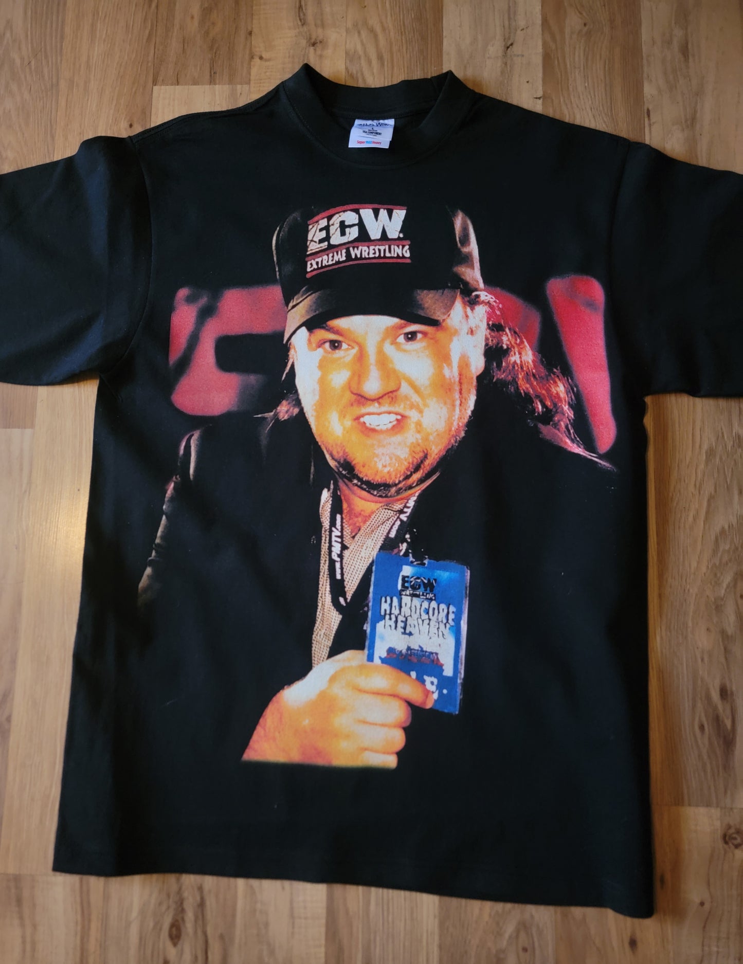 PAUL HEYMEN ECW WRESTLING ON SHAKA HEAVYWEIGHT GARMET DYED T SHIRT "WRESTLING