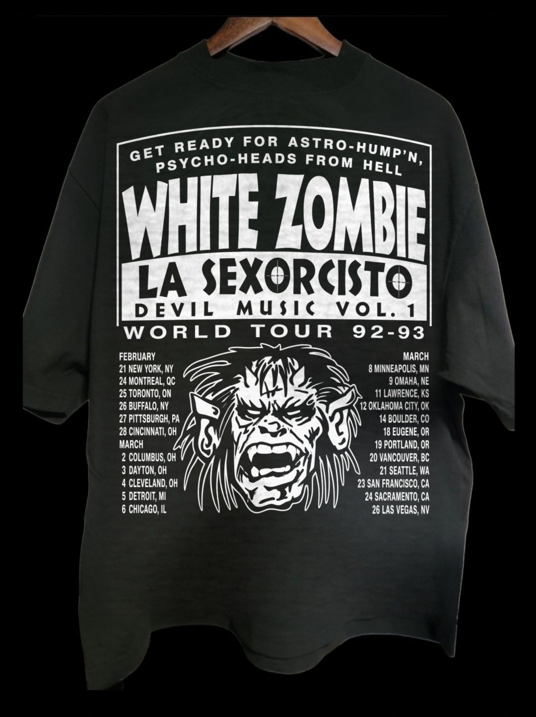 White Zombie La Sexorcisto World Tour 92-93 back