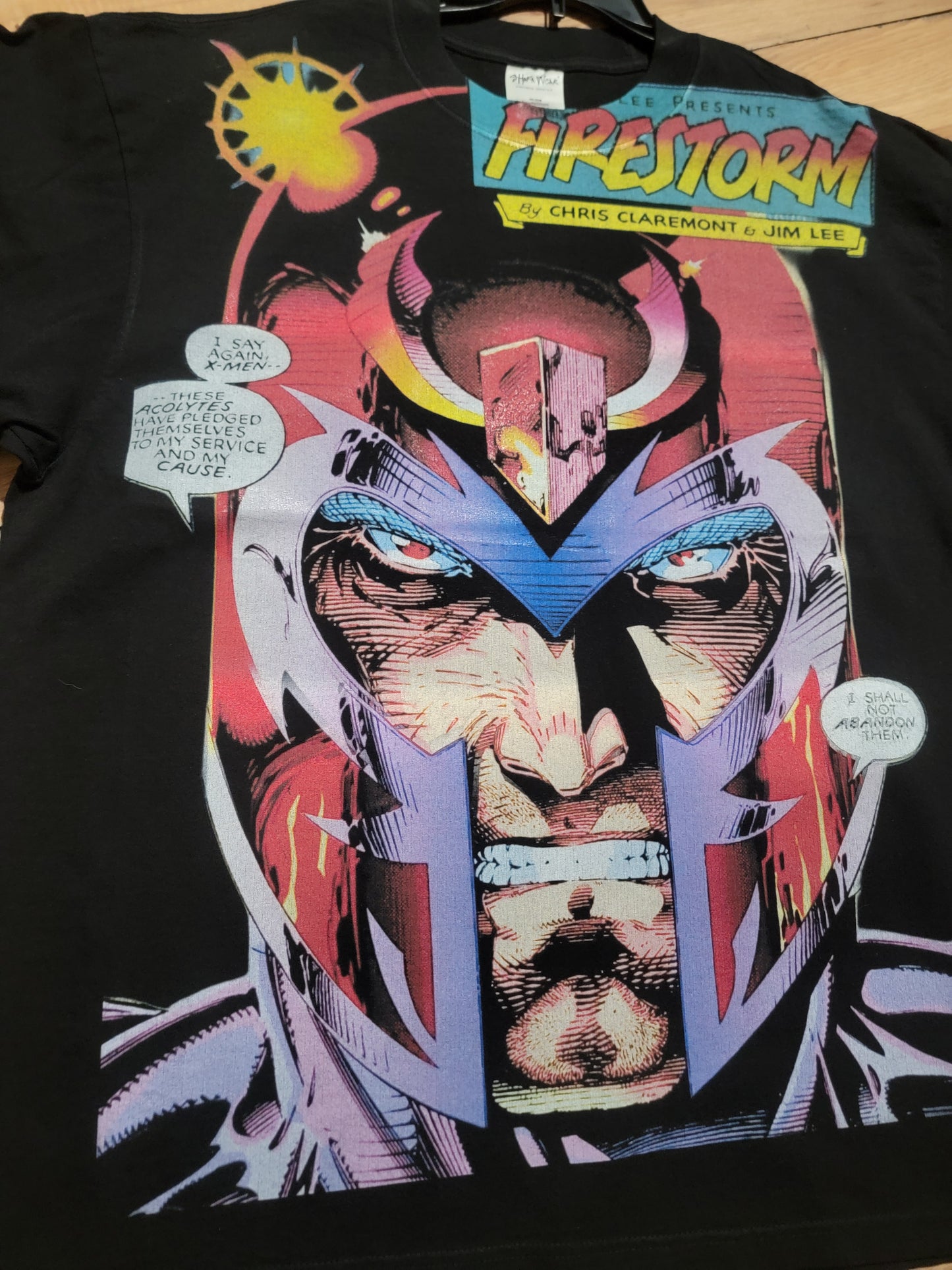 MAGNETO JUMBO PRINT  ON SHAKA HEAVY GARMET DYED T SHIRT