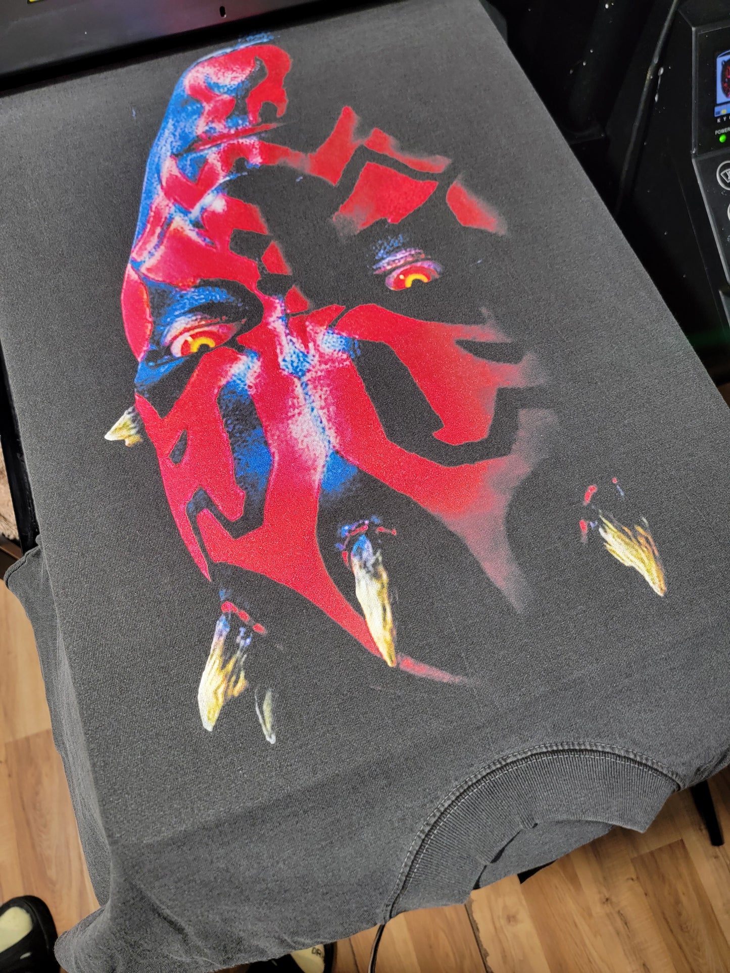 DARTH MAUL ON A SHAKA SUPERMAX HEAVYWEIGHT GARMET DYED T SHIRT