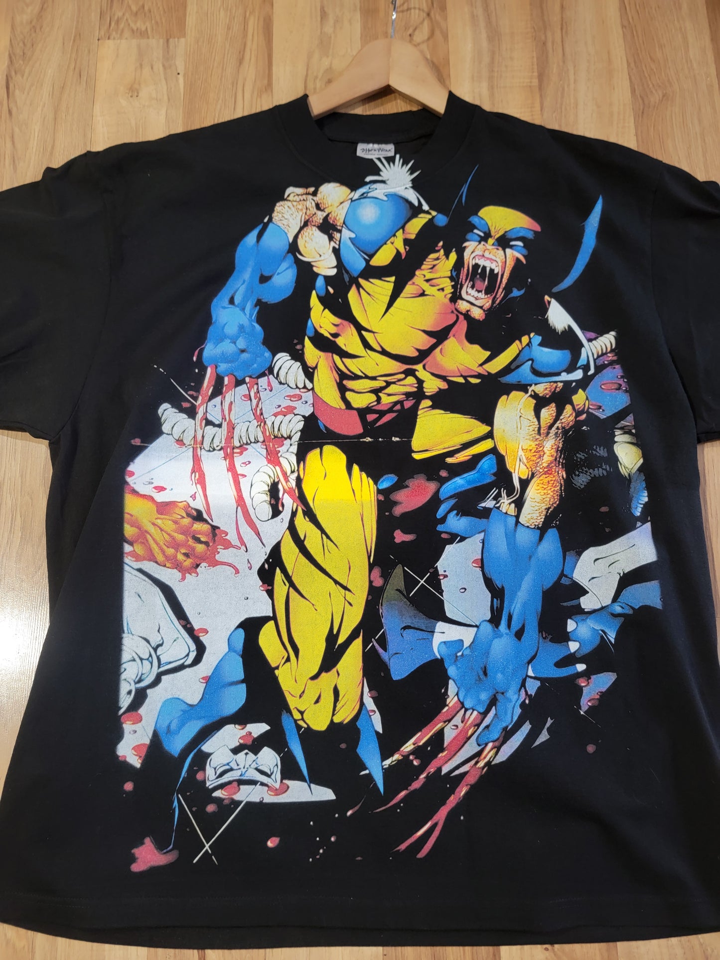 WOLVERINE FRONT & BACK BIG PRINT PRINT ON SHAKA HEAVY GARMET DYED T SHIRT