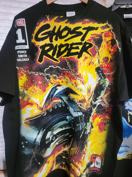 GHOST RIDER BIG PRINT ON SHAKA HEAVYWEIGHT GARMET DYED