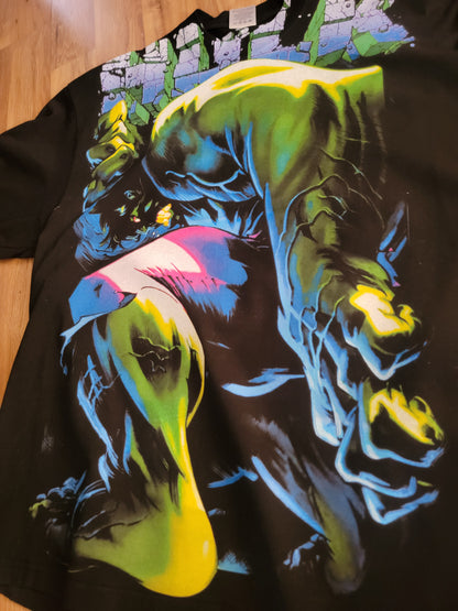 HULK BIG PRINT ON SHAKA HEAVY GARMET DYED T SHIRT BIG PRINT