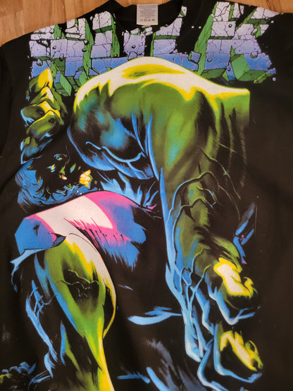 HULK BIG PRINT ON SHAKA HEAVY GARMET DYED T SHIRT BIG PRINT