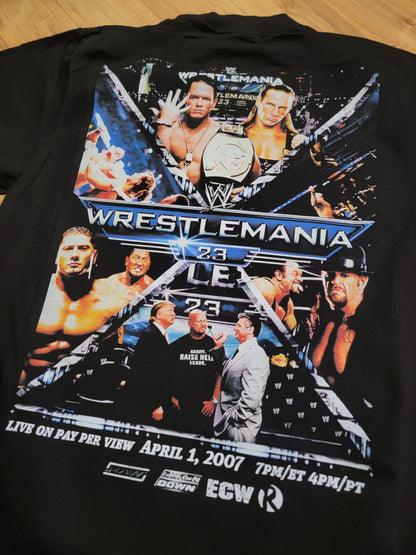 WRESTLEMANIA 23 MCMAHON VS. TRUMP "HAIR VS HAIR"  SHAKA HEAVYWEIGHT GARMET DYED T SHIRT "MODERN" WRESTLING