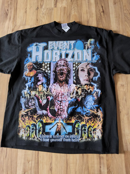EVENT HORIZON ON SHAKA HEAVYWEIGHT GARMET DYED T SHIRT "HORROR"