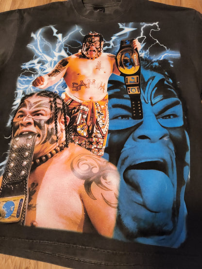 UMAGA ON SHAKA HEAVY T SHIRT "wrestling