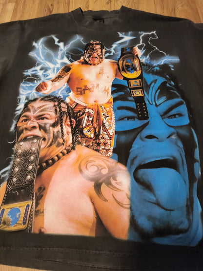 UMAGA ON SHAKA HEAVY T SHIRT "wrestling