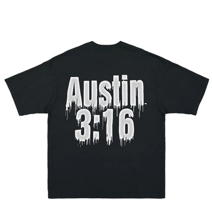 BIG FACE STONE COLD STEVE AUSTIN ON 7.5OZ GARMET DYED T "WRESTLING