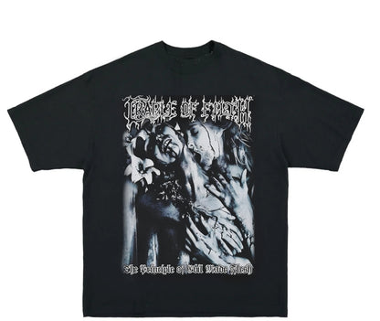 CRADLE OF FILTH T SHIRT ON SHAKA HEAVY GARMET DYED MODERN
