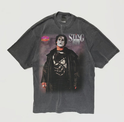 STING WCW POSTER PULL OUT ON A SHAKA SPERMAX HEAVYWEIGHT T SHIRT MODERN WRESTLING