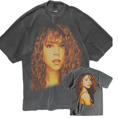 MARIAH CAREY ON SHAKA HEAVYWEIGHT GARMET DYED  T SHIRT