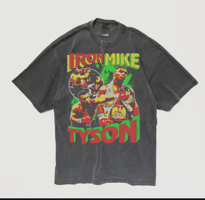 MIKE TYSON ON SHAKA HEAVYWEIGHT GARMET DYED T SHIRT " MODERN