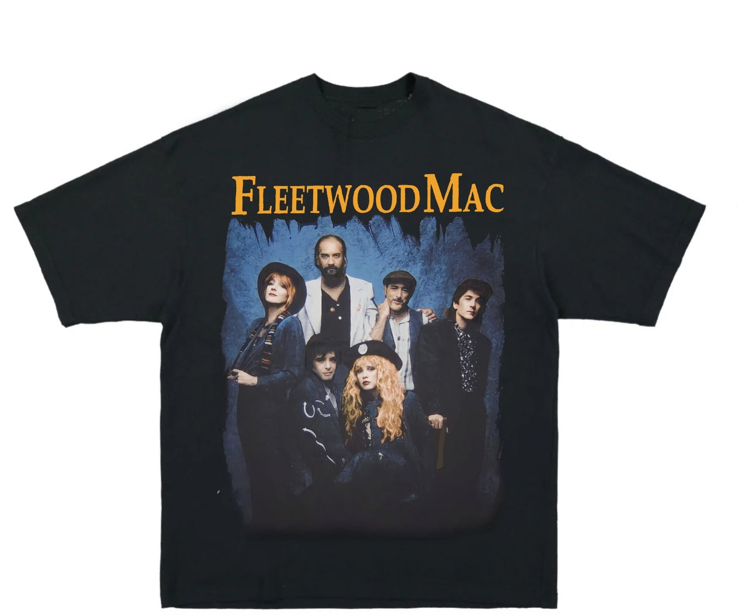1990 DESIGN Fleetwood Mac Behind The Mask T ON SHAKA HEAVYWEIGHT GARMET DYED T SHIRT "MODERN"