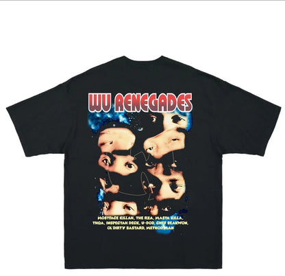 WU WORLD ON A SHAKA HEAVYWEIGHT GARMET DYED T SHIRT "MODERN
