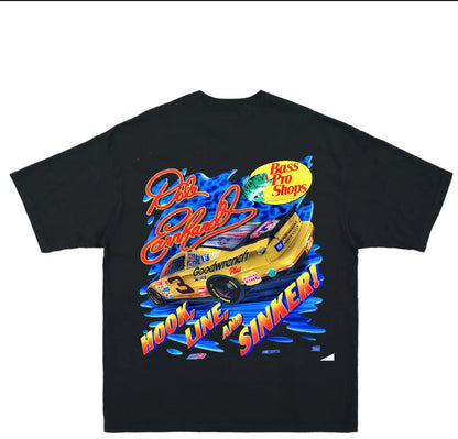 REELIN IN THE WIN DALE EARNHARDT ON SHAKA HEAVYWEIGHT GARMET DYED T SHIRT