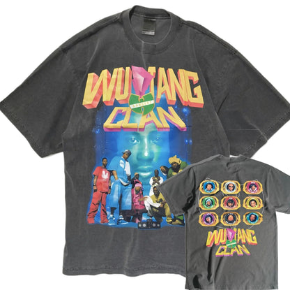 WU RANGERS ON A SHAKA HEAVYWEIGHT GARMET DYED T SHIRT "MODERN"