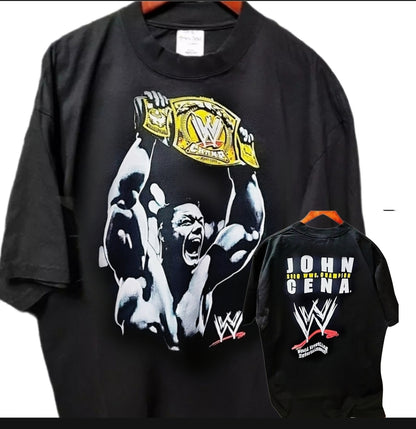 JOHN CENA MODERN 2006 WWE CHAMP T SHIRT ON SHAKA HEAVY GARMET DYED WANTED"WRESTLING
