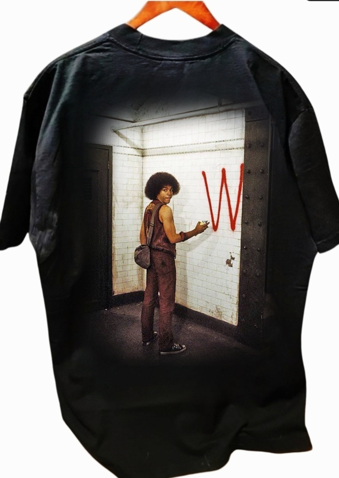 REMBRANDT FROM THE WARRIORS TAGGING WALL ON SHAKA SUPERMAX HEAVYWEIGHT GARMET DYED T SHIRT