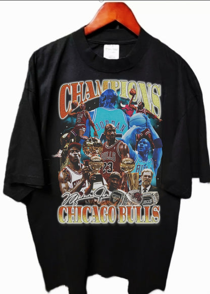 CHAMPIONS CHICAGO BULLS ON SHAKA HEAVYWEIGHT GARMET DYED T SHIRT