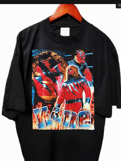 KANE IN SHAKA HEAVYWEIGHT GARMET DYED T SHIRT " MODERN WRESTLING