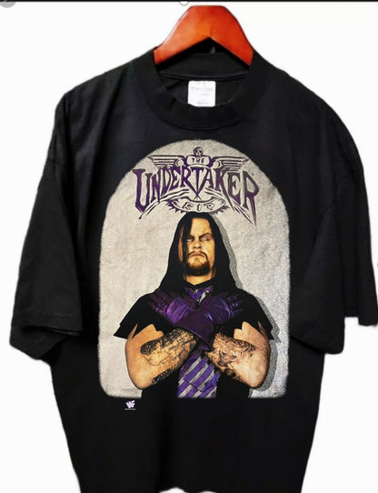 UNDERTAKER T SHIRT ON SHAKA HEAVYWEIGHT GARMET DYED T SHIRT WRESTLING