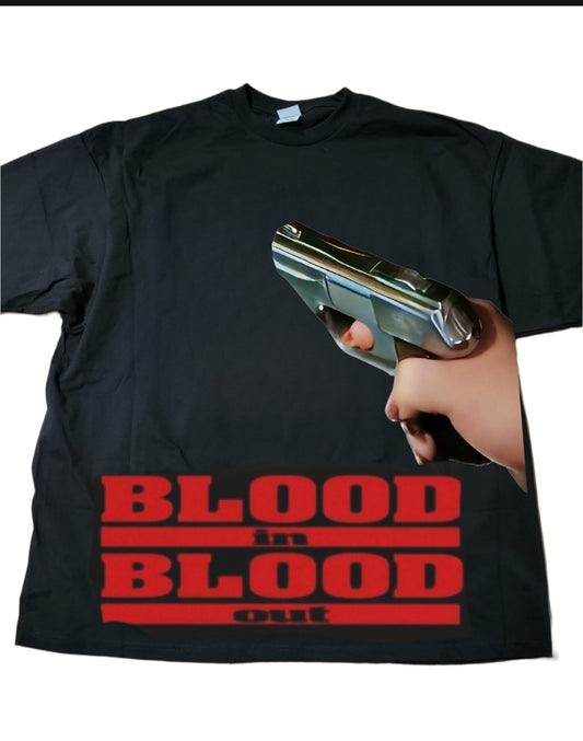 BLOOD IN BLOOD OUT ON SHAKA HEAVYWEIGHT GARMET DYED T SHIRT